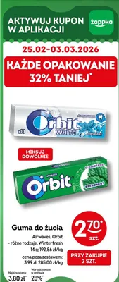 Guma do żucia Airwaves, Orbit, Winterfresh promocja w Żabka