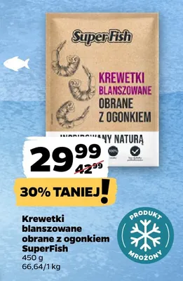 Krewetki blanszowane obrane z ogonkiem SuperFish promocja w Netto