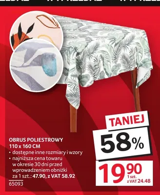 Obrus poliestrowy 110x160 cm promocja w Selgros