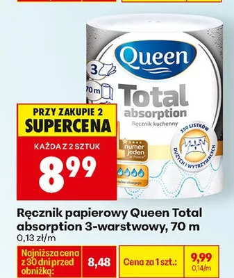Ręcznik papierowy Total absorption 3-warstwowy promocja w Biedronka