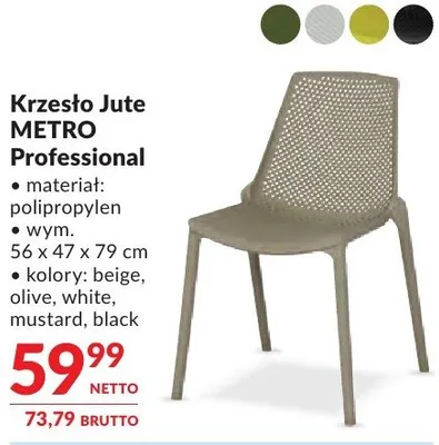 Krzesło Jute METRO Professional 56x47x79cm promocja w Makro