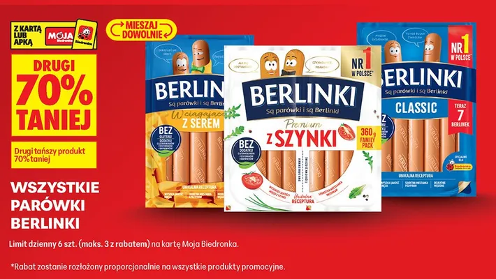 Parówki Berlinki promocja w Biedronka