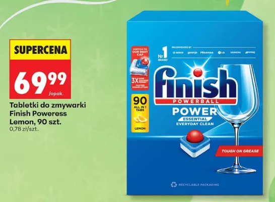 Tabletki do zmywarki Finish Poweress Lemon promocja w Biedronka