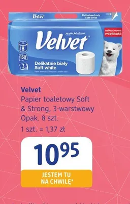 Papier toaletowy Velvet Soft & Strong 3-warstwowy promocja w Drogerie DM