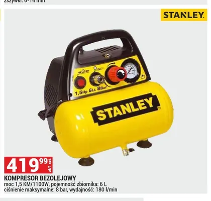 Kompresor bezolejowy Stanley promocja w Merkury Market