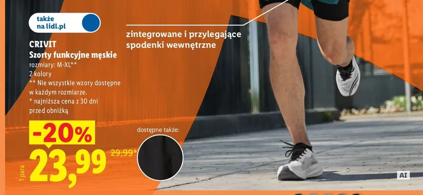 Szorty funkcyjne męskie CRIVIT promocja w Lidl