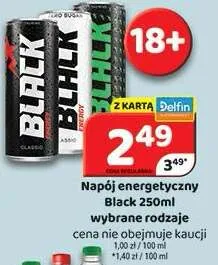 Napój energetyczny Black Zero Sugar 250 ml promocja w Delfin