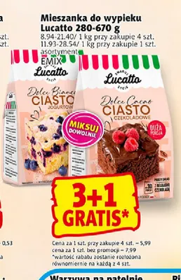 Mieszanka do wypieku Lucatto ciasto czekoladowe promocja w Prim Market