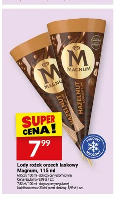 Lody rożek orzech laskowy Magnum promocja w Twój Market