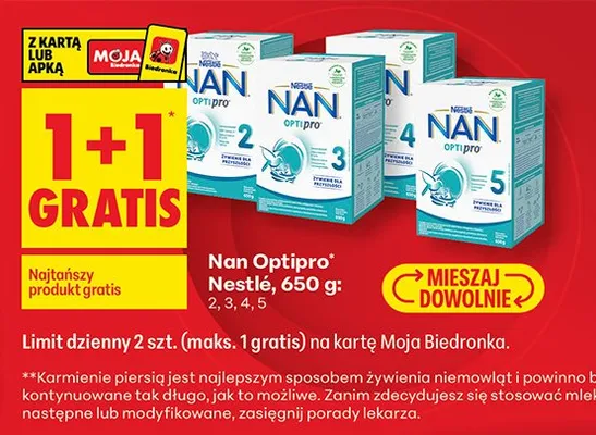 Mleko modyfikowane Nan Optipro Nestlé promocja w Biedronka