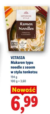 Makaron typu noodle z sosem w stylu tonkotsu Vitasia Japanese Style promocja w Lidl