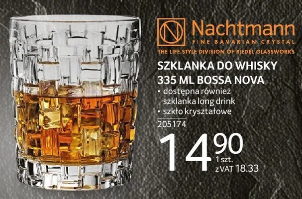 Szklanka do whisky Nachtmann Bossa Nova 335 ml promocja w Selgros