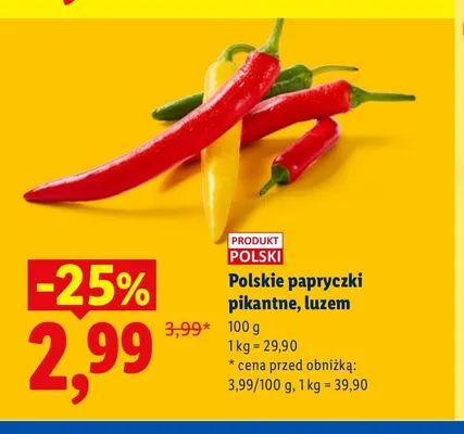 Polskie papryczki pikantne luzem promocja w Lidl
