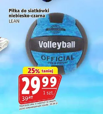 Piłka do siatkówki niebiesko-czarna LEAN promocja w Prim Market