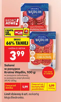 Salami w posypce paprykowej Kraina Wędlin promocja w Biedronka