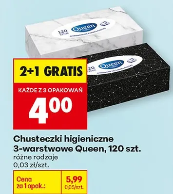 Chusteczki higieniczne 3-warstwowe różne rodzaje promocja w Biedronka
