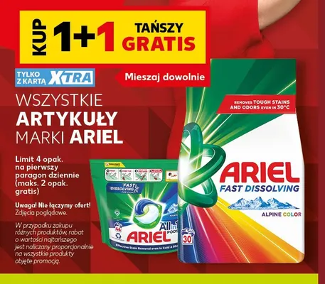 Proszek do prania Ariel Fast Dissolving Alpine Color promocja w Kaufland
