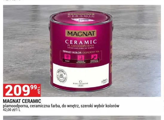 Farba ceramiczna plamoodporna Magnat Ceramic promocja w Merkury Market