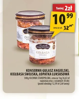 Konserwa Kiełbasa Swojska Kuchnia Staropolska promocja w Arhelan