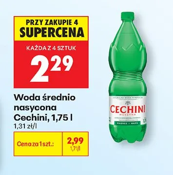 Woda średnio nasycona Cechini promocja w Biedronka