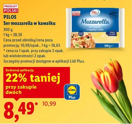 Ser mozzarella w kawałku promocja w Lidl
