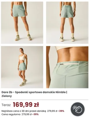 Spodenki sportowe damskie Nimble Zielony Dare 2b promocja w Regatta