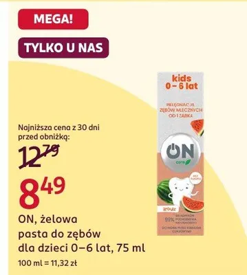 Żelowa pasta do zębów dla dzieci 0-6 lat promocja w Rossmann
