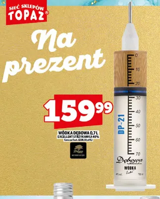 Wódka Dębowa Excellent Strzykawka 40% promocja w TOPAZ
