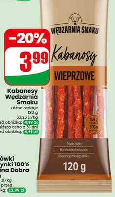Kabanosy wieprzowe Wędzarnia Smaku promocja w Dino