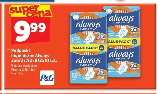 Podpaski higieniczne Always Ultra Day 2-pak 6 szt promocja w TOPAZ
