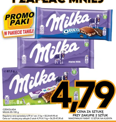 Czekolada alpine milk Milka promocja w Kupiec