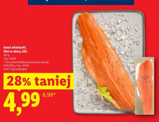 Łosoś atlantycki filet ze skórą XXL promocja w Lidl