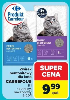 Żwirek bentonitowy dla kota Carrefour neutralny promocja w Carrefour