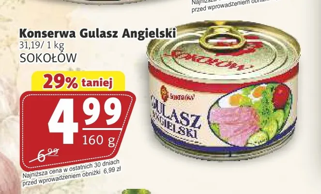 Konserwa Gulasz Angielski Sokołów promocja w Prim Market