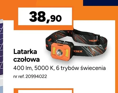Latarka czołowa Videx promocja w Bricoman