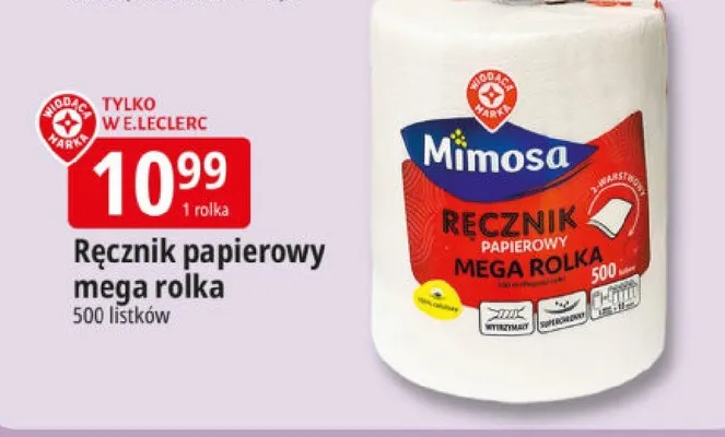 Ręcznik papierowy mega rolka promocja w Leclerc