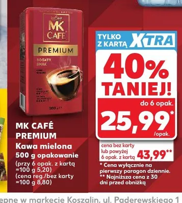 Kawa mielona MK Café Premium promocja w Kaufland