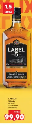 Whisky Label 5 40% alk. promocja w Kaufland