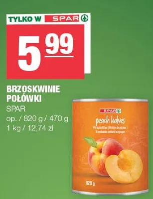 Brzoskwinie połówki promocja w SPAR