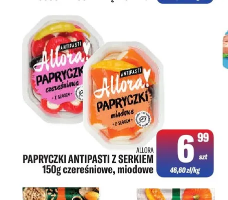 Papryczki antipasti z serkiem czereśniowe Allora promocja w Tomi Markt