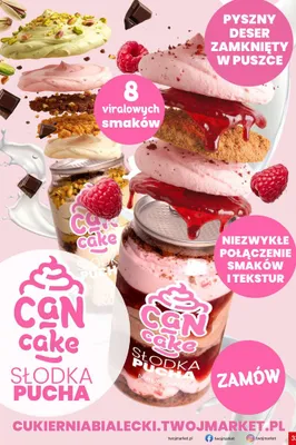 Deser Can Cake Słodka Pucha malinowa promocja w Twój Market