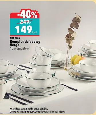 Komplet obiadowy Verge promocja w Biedronka Home
