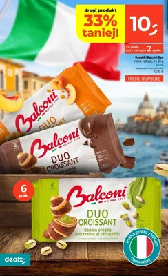 Rogaliki Balconi Duo Croissant z kremem pistacjowym 6-pak promocja w Dealz
