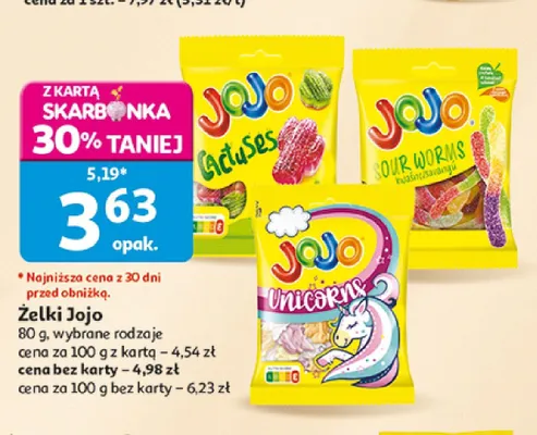 Żelki Jojo Sour Worms promocja w Auchan