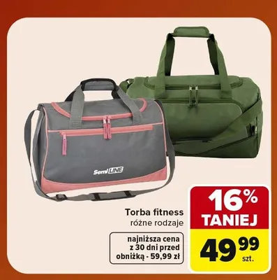 Torba fitness Semi Line promocja w Carrefour
