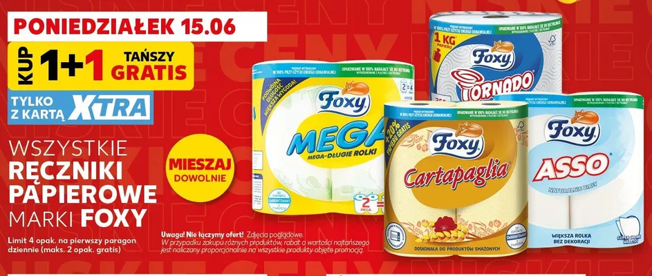 Ręcznik papierowy Foxy Tornado promocja w Kaufland