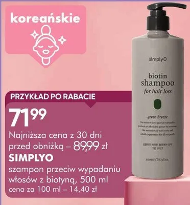Szampon Simplyo szampon przeciw wypadaniu włosów z biotyną promocja w Makro