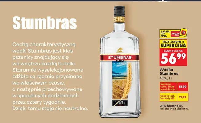 Wódka Stumbras promocja w Biedronka