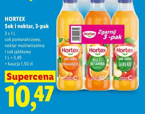 Sok i nektar Hortex 3-pak promocja w Lidl