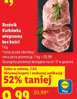 Karkówka wieprzowa bez kości promocja w Lidl